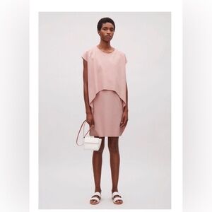 COS Oversize Layered Circle Light Pink Dress XS